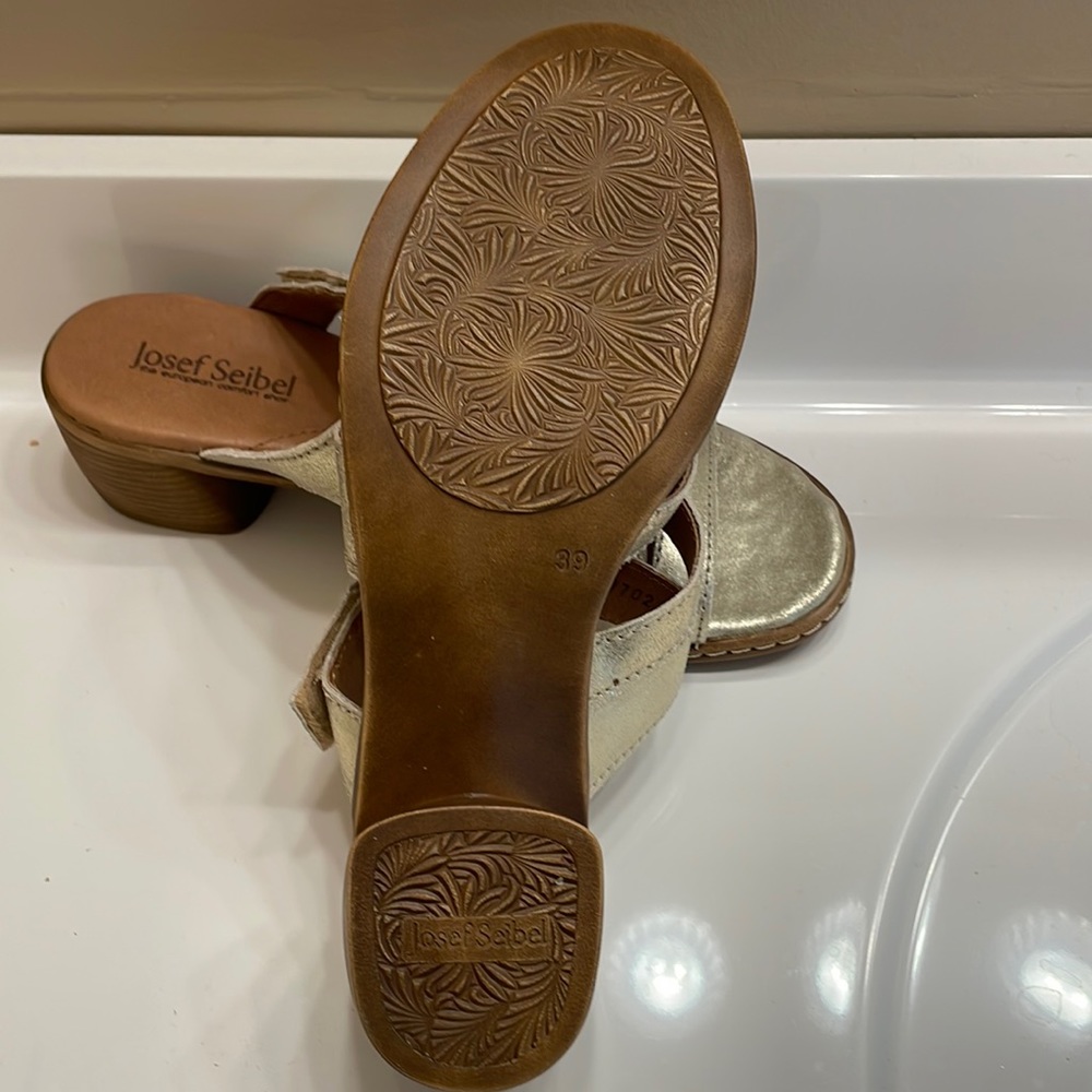 Josef Seibel Leather Belbedere Juna 04 Slide Sandals - Size 8 1/2 - Picture 5 of 9